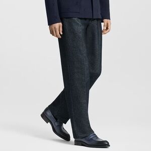 Louis Vuitton dark blue leather Sorbonne Loafer dress shoes - size 8 (UK 7)